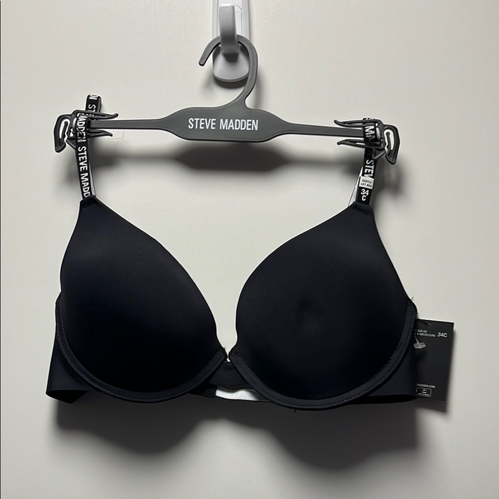 Steve Madden Gentle Lift Bra Black  Full-Coverage Style w/Molded Cup underwire